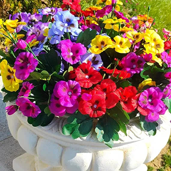 Outdoor Artificial Pansy Flowers