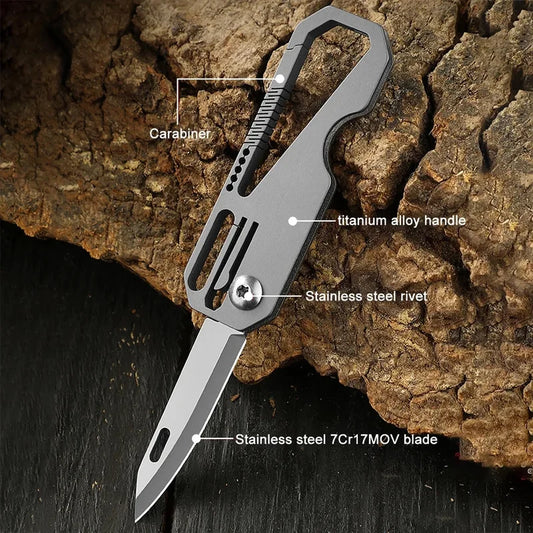 Titanium Alloy Keychain Folding Knife